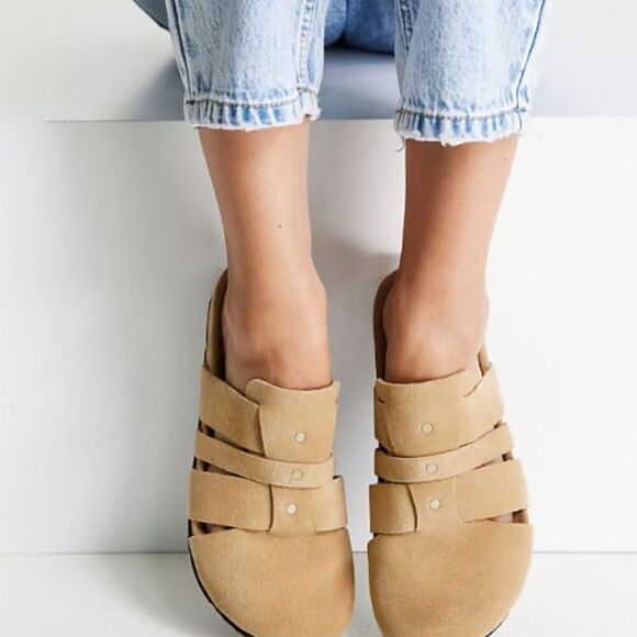 Free People Shoes - Free People Women's Slip-On Mules Brown Suede Size 8.5 Casual Shoes